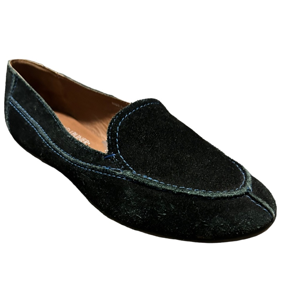 DONALD J. PLINER Black Suede Point Toe Loafers-Size 6.5